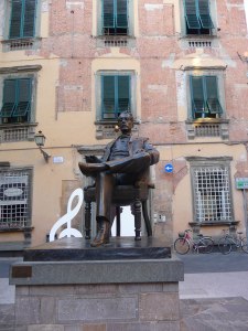 Puccini Statue in Piazza in Lucca (beside Museum)