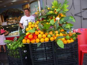 Freshly squeezed juices at every corner in Palermo, Sicily