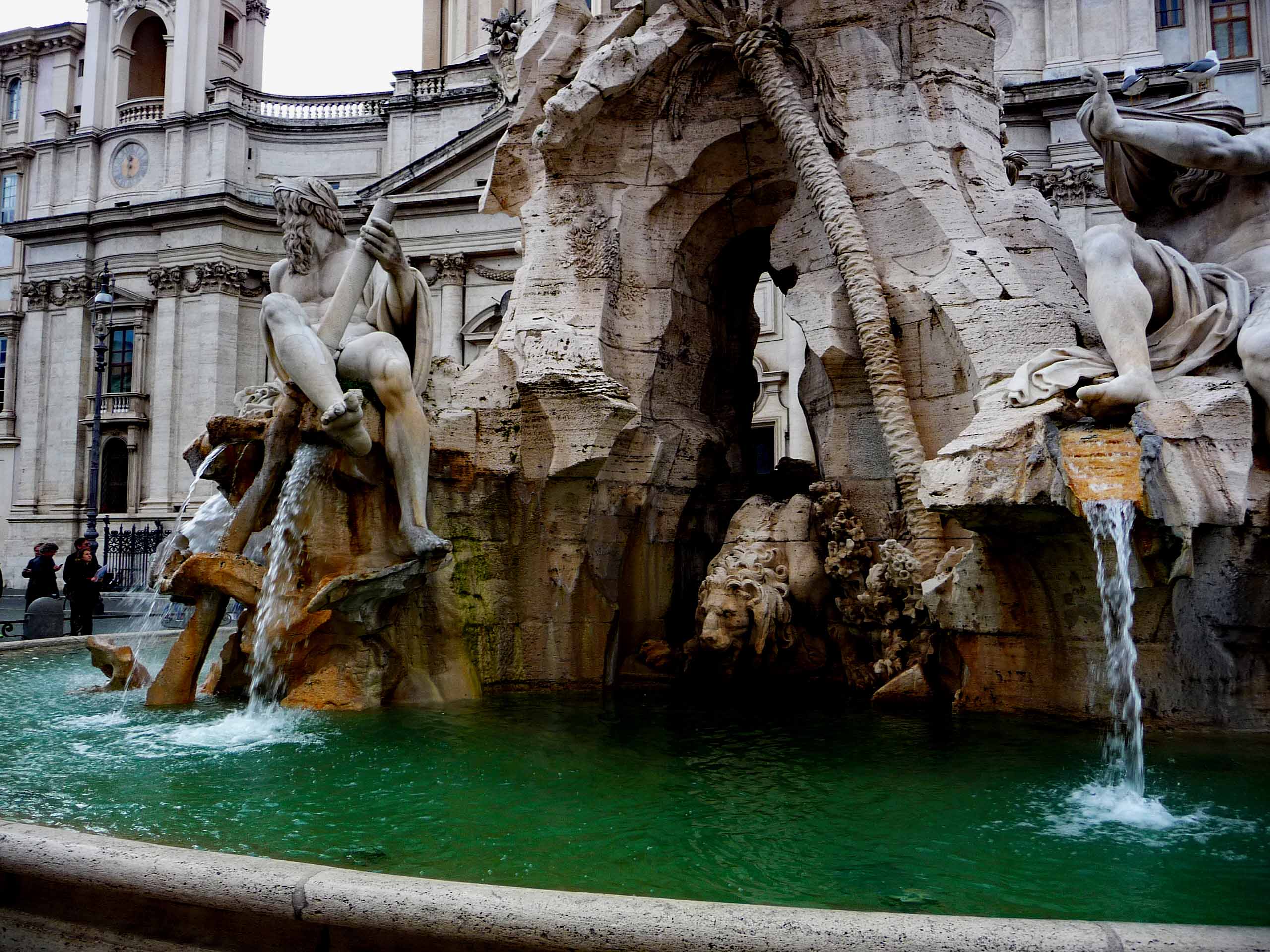 Part of Bernini's Magnificent 4-Rivers Fountain in Piazza Navona, Rome