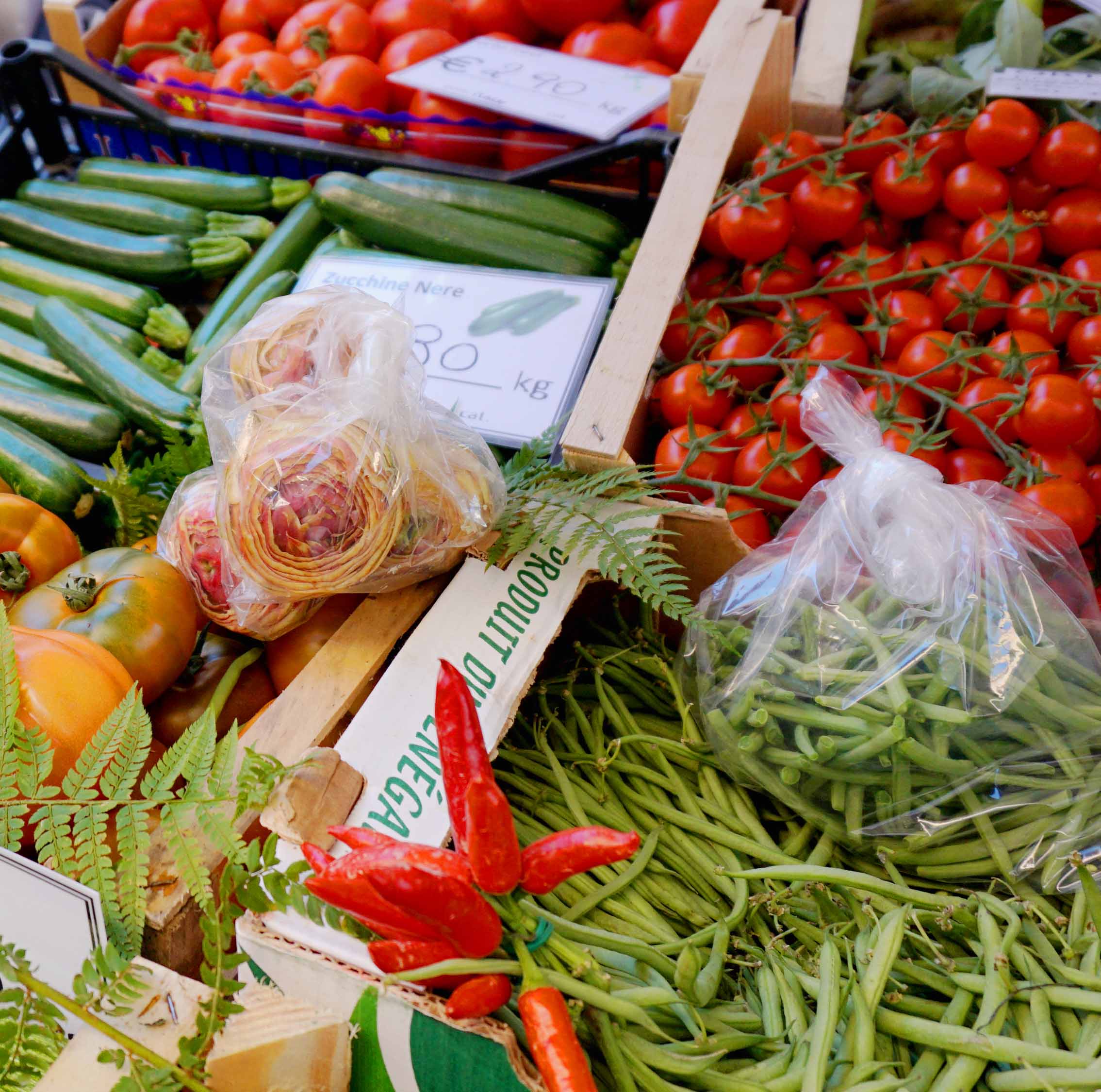 Prepared artichokes for sale in Rome market
