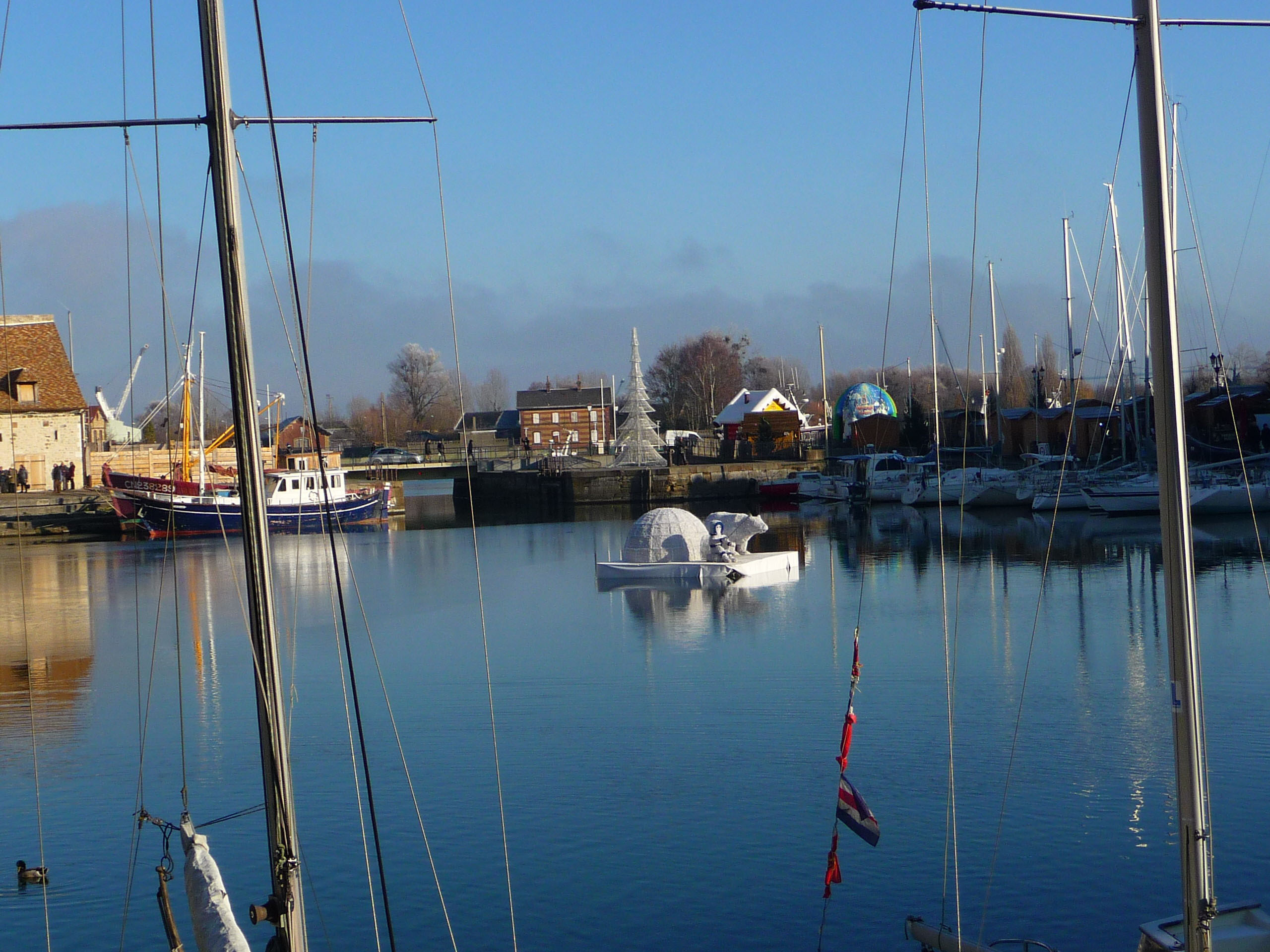 Winter scene in Vieux Bassin - Polar Bear on Ice