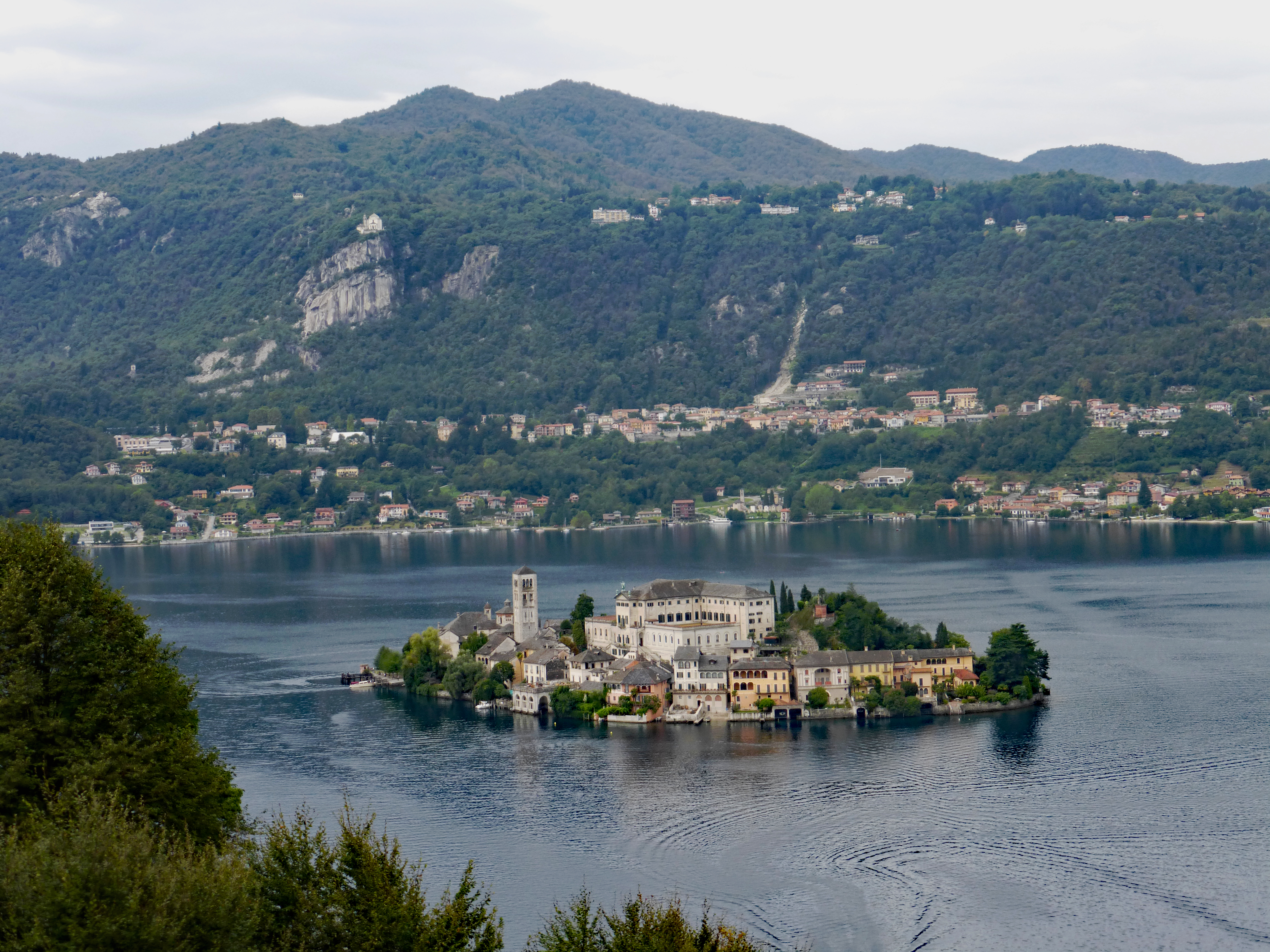 View of San Giulio island from hill - photo Solange Hando
