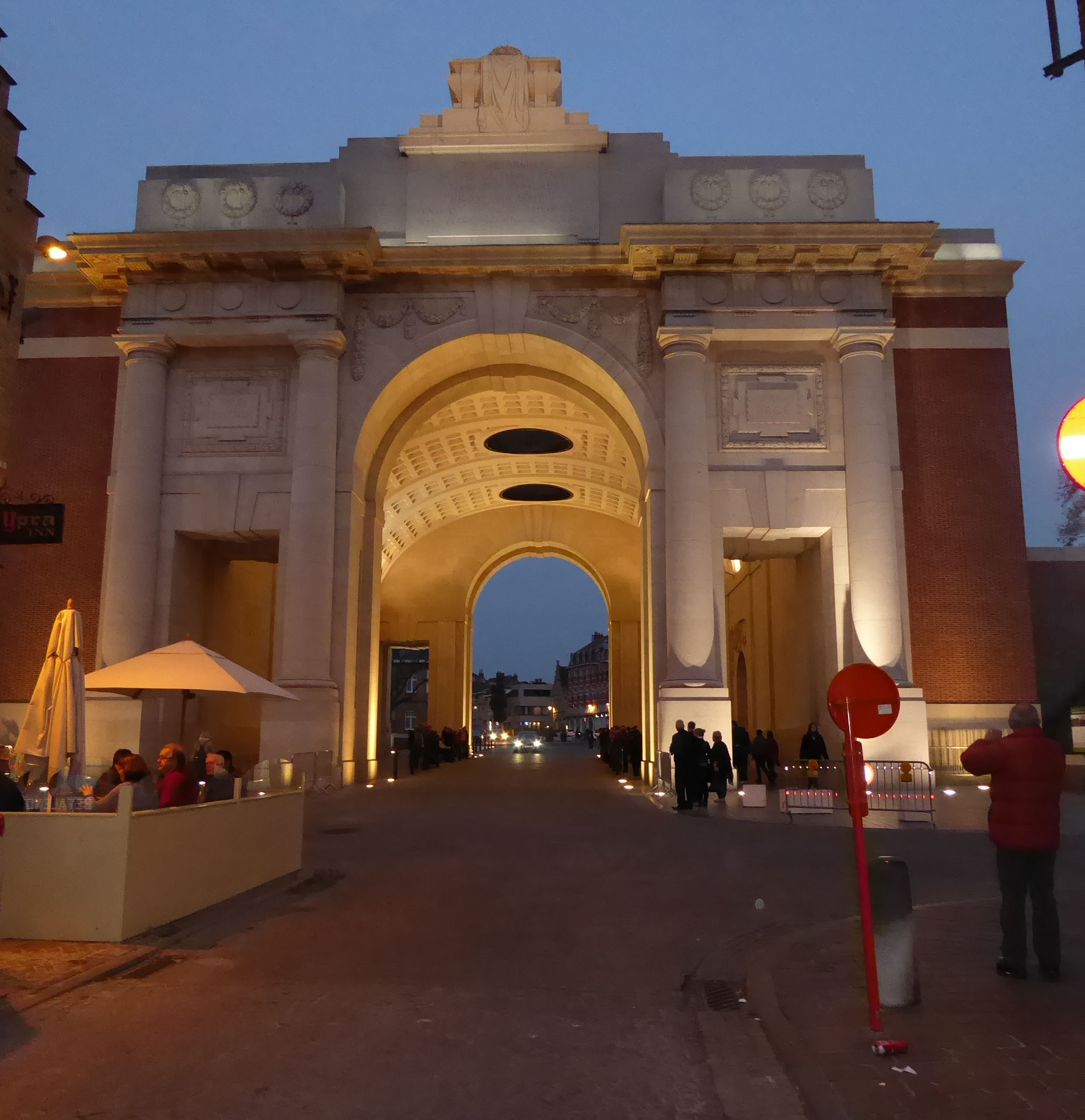 Menin Gate at night